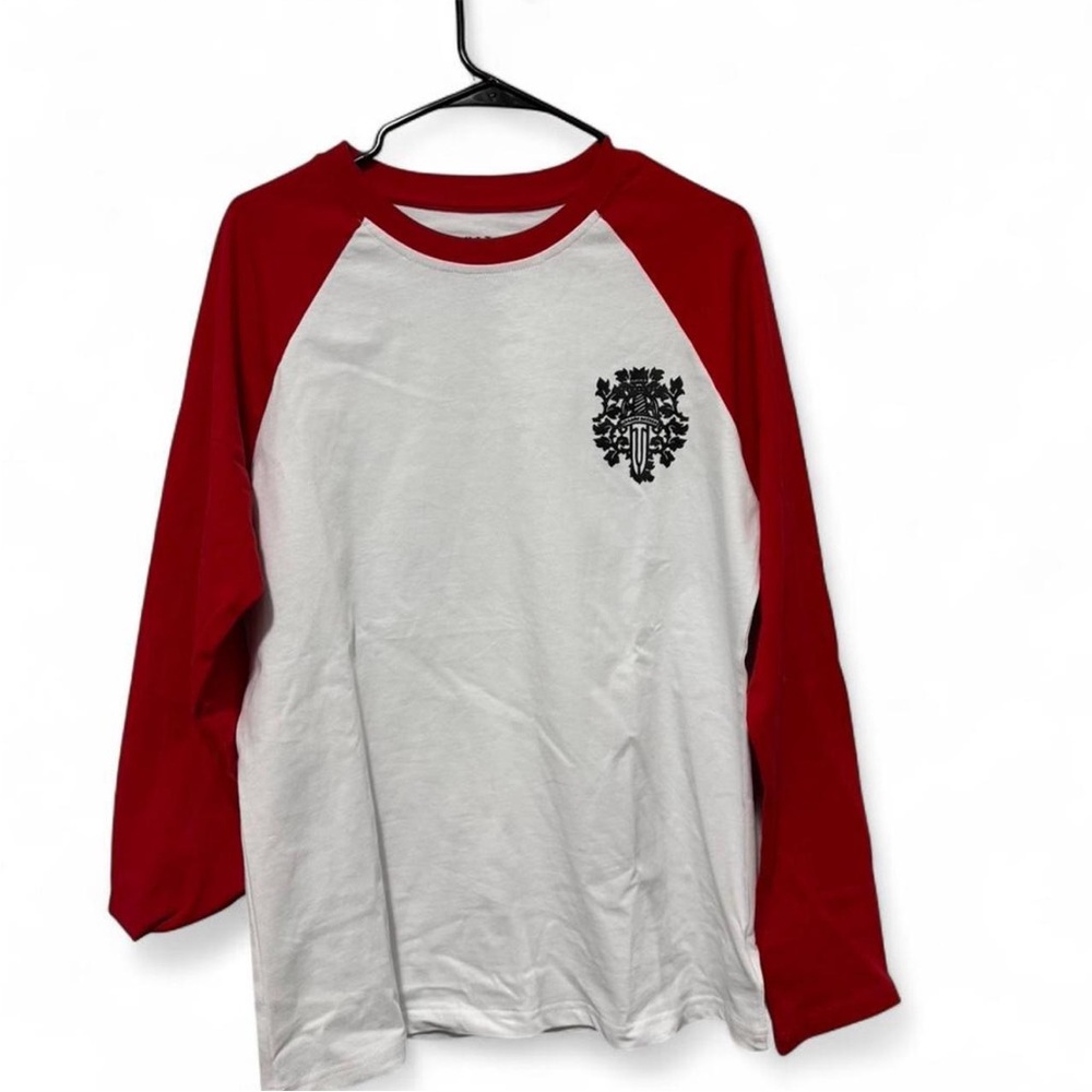 Chrome Hearts Red and White Long Sleeve Tee